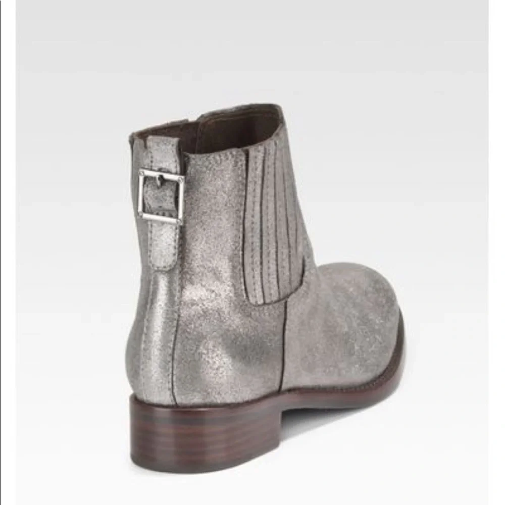 Tory Burch Wade Metallic Ankle Boots  Size 8